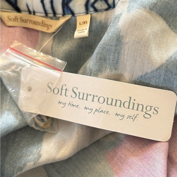 SOFT SURROUNDINGS Artika Kimono Topper Cowrie Shell Multi Color Size L/XL NEW - Picture 6 of 7